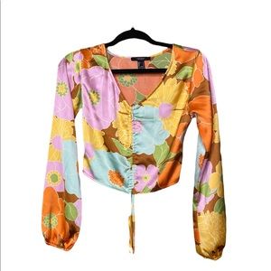 Forever 21 70’s Satin Blouse